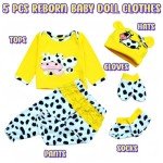 Cows Pattern Baby Doll Outfit Set for 17-22 Inch
