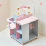 6-in-1 Wooden Baby Doll Changing Station Set