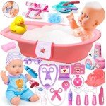 30-Piece Baby Doll Bath & Doctor Play Set