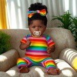 Lifelike Black Reborn Baby Doll – 22 Inches