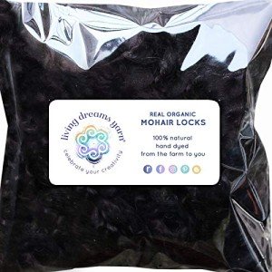 Hand Dyed Black Mohair Locks for Dolls & Crafts