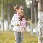 Pink Flower Baby Doll Carrier with Adjustable Straps