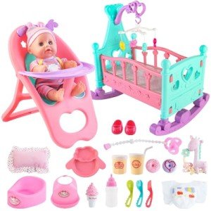 DeAO 20-Piece Baby Doll Play Set with Accessories