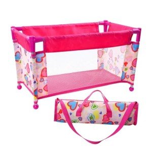 JIZHI Foldable Doll Playpen with Storage Bag