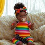 Lifelike Black Reborn Baby Doll – 22 Inches