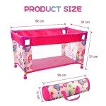 JIZHI Foldable Doll Playpen with Storage Bag