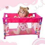JIZHI Foldable Doll Playpen with Storage Bag