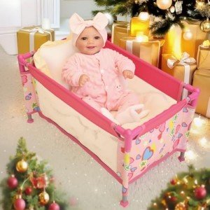Foldable Baby Doll Crib for 17-21 Inch Dolls