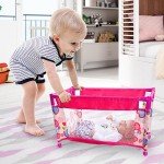 Foldable Baby Doll Crib for 17-21 Inch Dolls