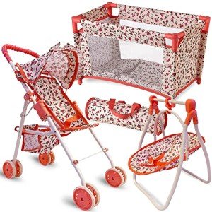 Baby Doll Furniture & Accessories Set - Floral