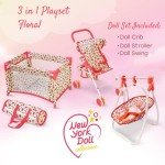 Baby Doll Furniture & Accessories Set - Floral