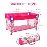 Foldable Baby Doll Crib for 17-21 Inch Dolls