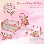 Baby Doll Furniture & Accessories Set - Floral