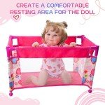 Foldable Baby Doll Crib for 17-21 Inch Dolls