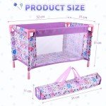 Foldable Doll Crib for 17-21 Inch Dolls