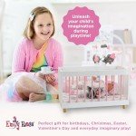 Emily Rose Wooden Baby Doll Crib with Mobile
