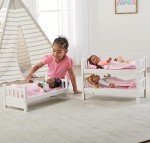 Convertible Doll Bunk Bed with Bedding – Pink Stripe