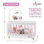 Emily Rose Wooden Baby Doll Crib with Mobile