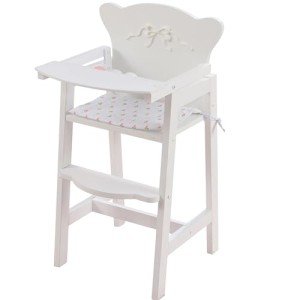 KidKraft Tiffany Bow Wooden Doll High Chair - White
