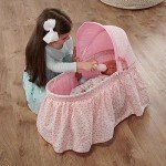 Pink Folding Doll Cradle with Bedding for 18-22" Dolls