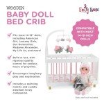 Emily Rose Wooden Baby Doll Crib with Mobile