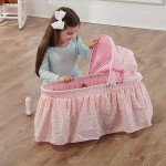 Pink Folding Doll Cradle with Bedding for 18-22" Dolls