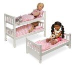 Convertible Doll Bunk Bed with Bedding – Pink Stripe