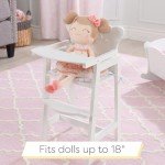 KidKraft Tiffany Bow Wooden Doll High Chair - White