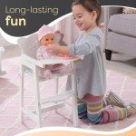 KidKraft Tiffany Bow Wooden Doll High Chair - White