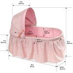 Pink Folding Doll Cradle with Bedding for 18-22" Dolls