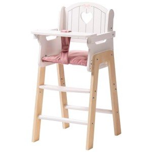 Pink Wooden High Chair for 18-Inch Dolls