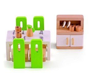 Miniature Dining Room Furniture Set for Dolls