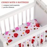 Mini Crib Doll Cradle for Dollhouse Fun