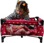 Cute Hearts Doll Fold n' Store Play Yard