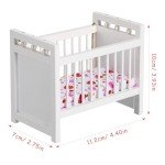 Mini Crib Doll Cradle for Dollhouse Fun