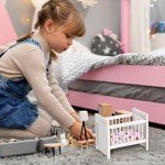 Mini Crib Doll Cradle for Dollhouse Fun