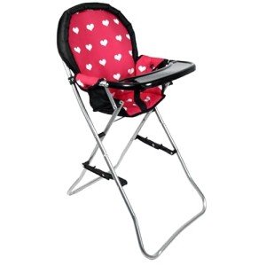 Pink Hearts High Chair for 18-Inch Dolls