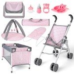 Baby Doll Stroller and Crib Play Set