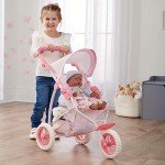 Folding Doll Jogging Stroller with Adjustable Handle