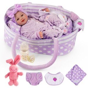 Lifelike Reborn Baby Doll Set with Bassinet