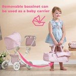 Olivia's Buggy-Style Doll Stroller with Canopy