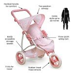 Folding Doll Jogging Stroller with Adjustable Handle