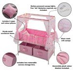 Starlights Doll Crib with Canopy and LED Lights