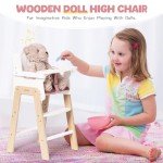 Wooden High Chair for 18-20 Inch Dolls