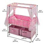 Starlights Doll Crib with Canopy and LED Lights