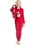 Girls Matching Doll & Toddler Christmas Pajamas Set
