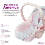 Pink Stripe Hearts Doll Car Seat Carrier