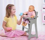 Gray Doll High Chair with Liftable Tray