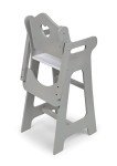 Gray Doll High Chair with Liftable Tray