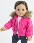 Fuchsia Pink Puffy Jacket for 18 Inch Dolls